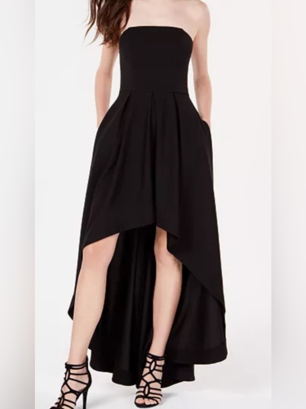 Speechless Black Strapless High to Low Dress